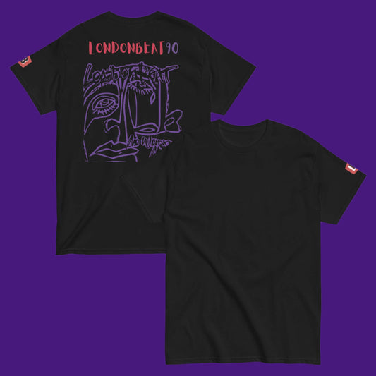 'NO WOMAN NO CRY' Tee - 90S Art cover - Black - Back and front