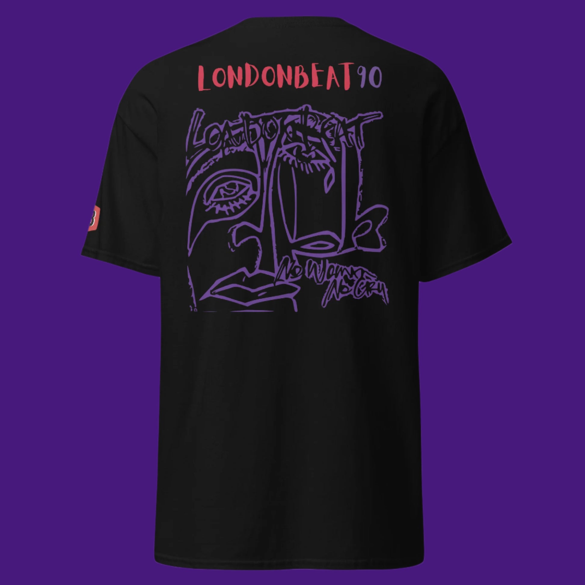 'NO WOMAN NO CRY' Tee - 90S Art cover - Black - Back
