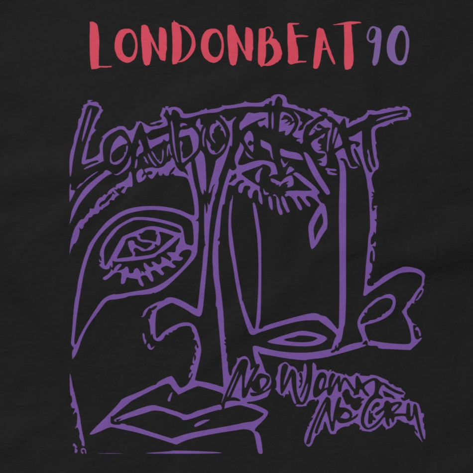 'NO WOMAN NO CRY' 90s Art Cover TEE - Black - Design detail