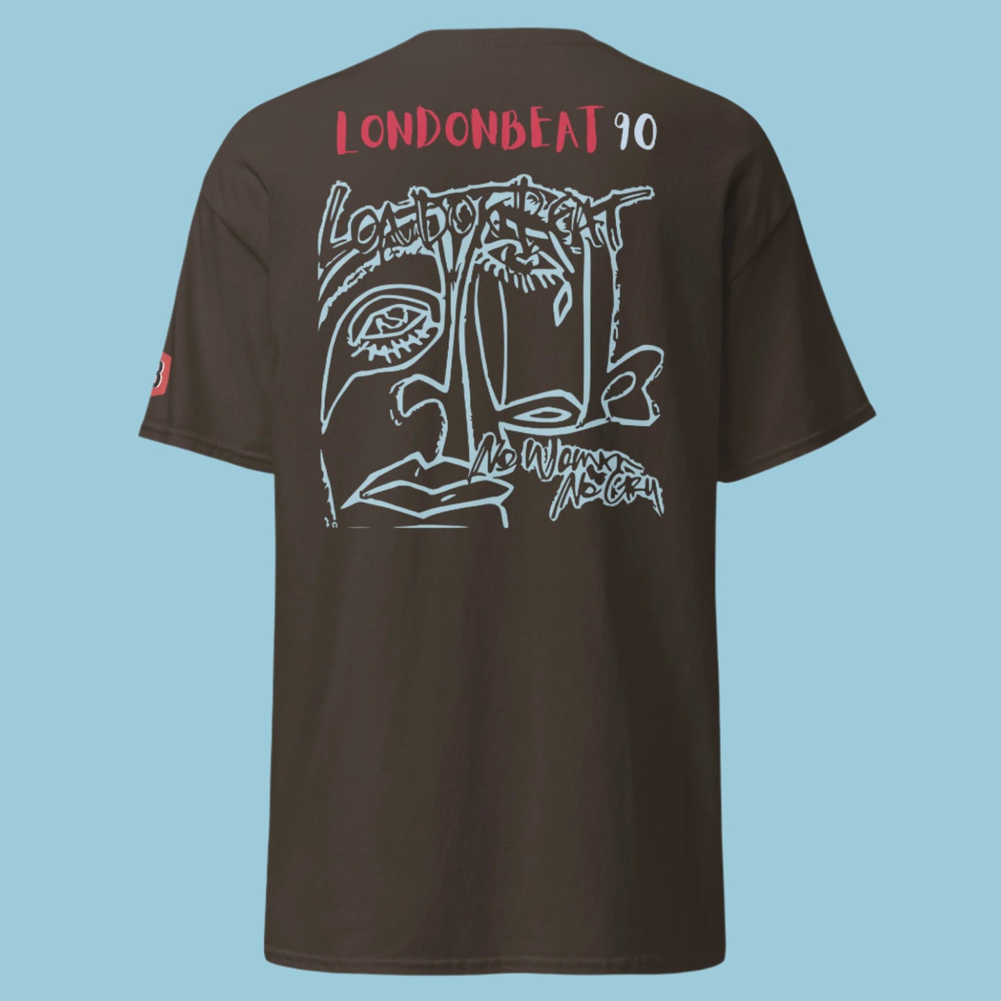'NO WOMAN NO CRY' 90s Art Cover TEE - Dark Chocolate - Back