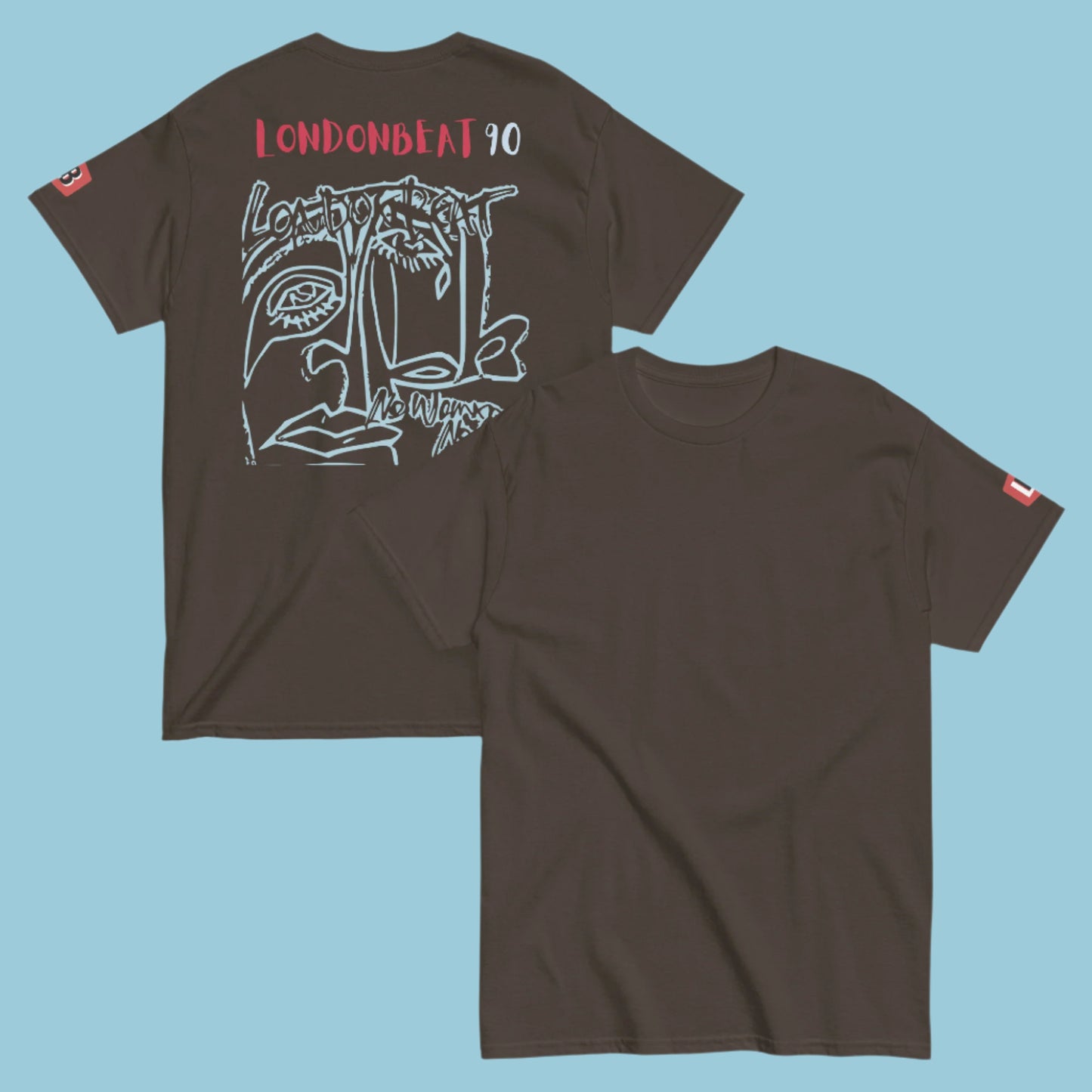 'NO WOMAN NO CRY' 90s Art Cover TEE - Dark Chocolate - Back and front