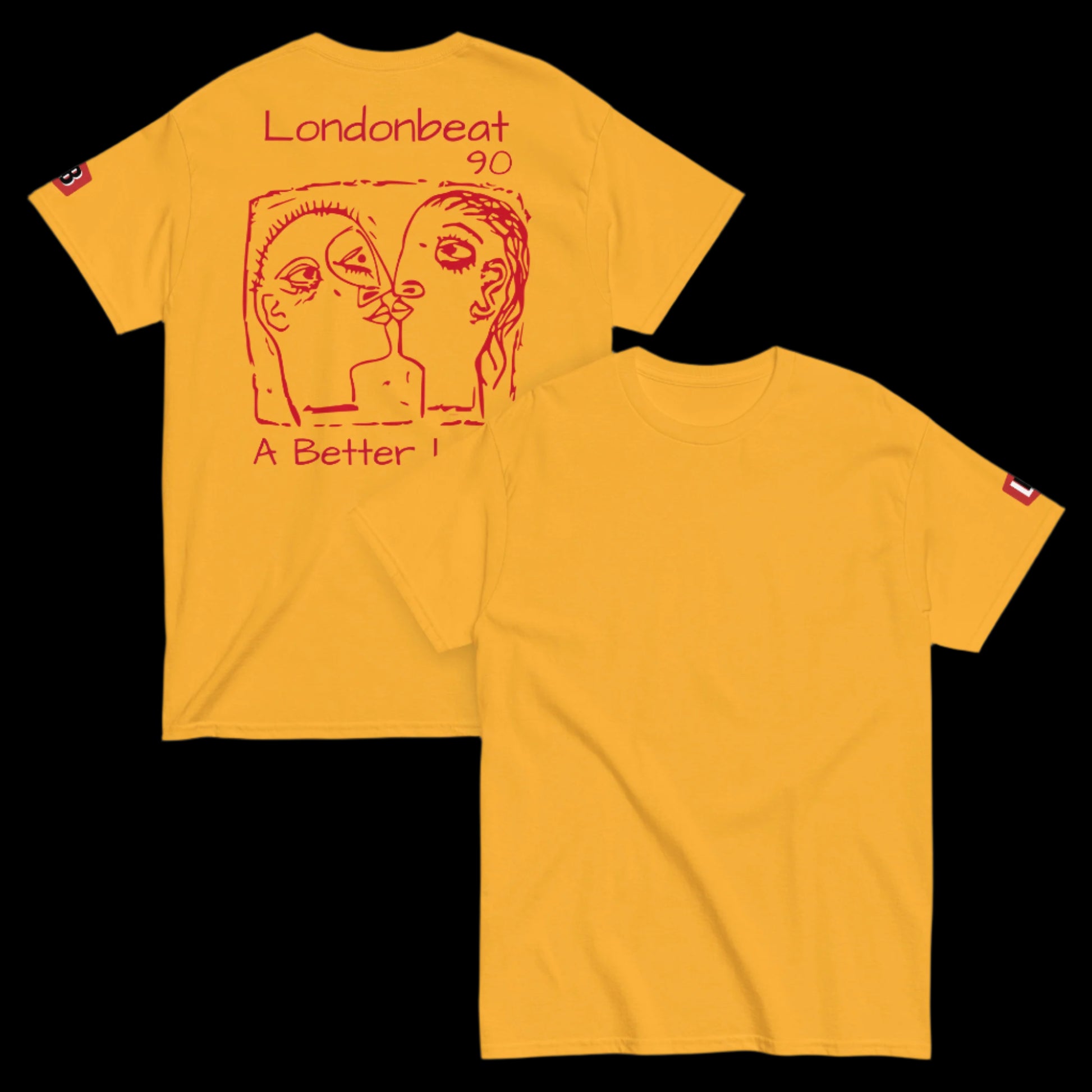 'A BETTER LOVE' Tee - 90s Art Cover - Gold - Back and front