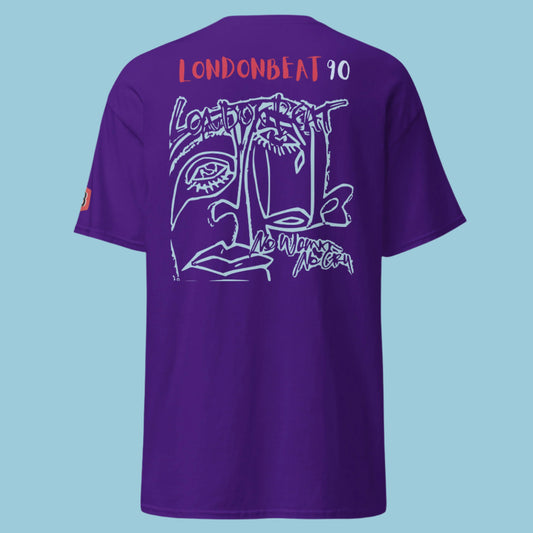 'NO WOMAN NO CRY' 90s Art Cover TEE - Purple - Back