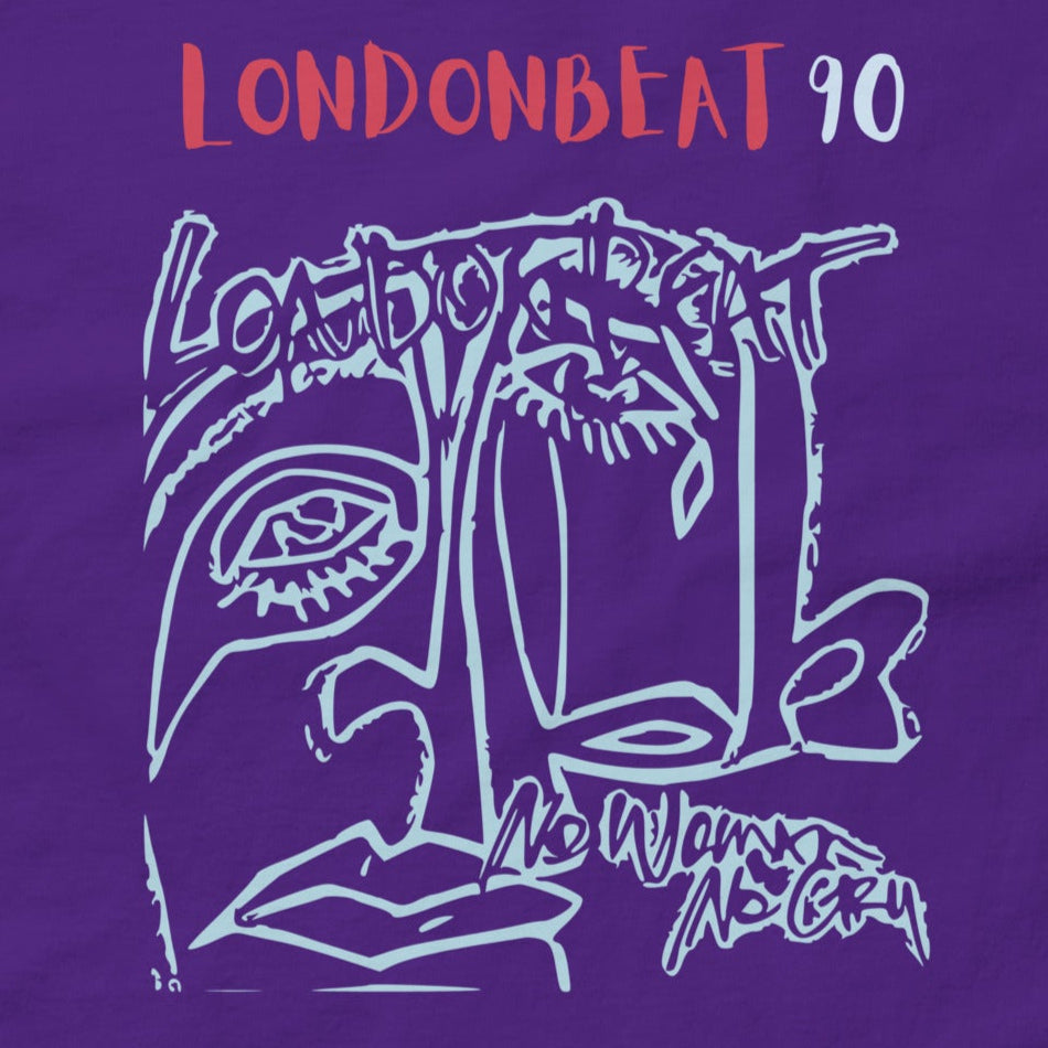 'NO WOMAN NO CRY' 90s Art Cover TEE - Purple - Design detail