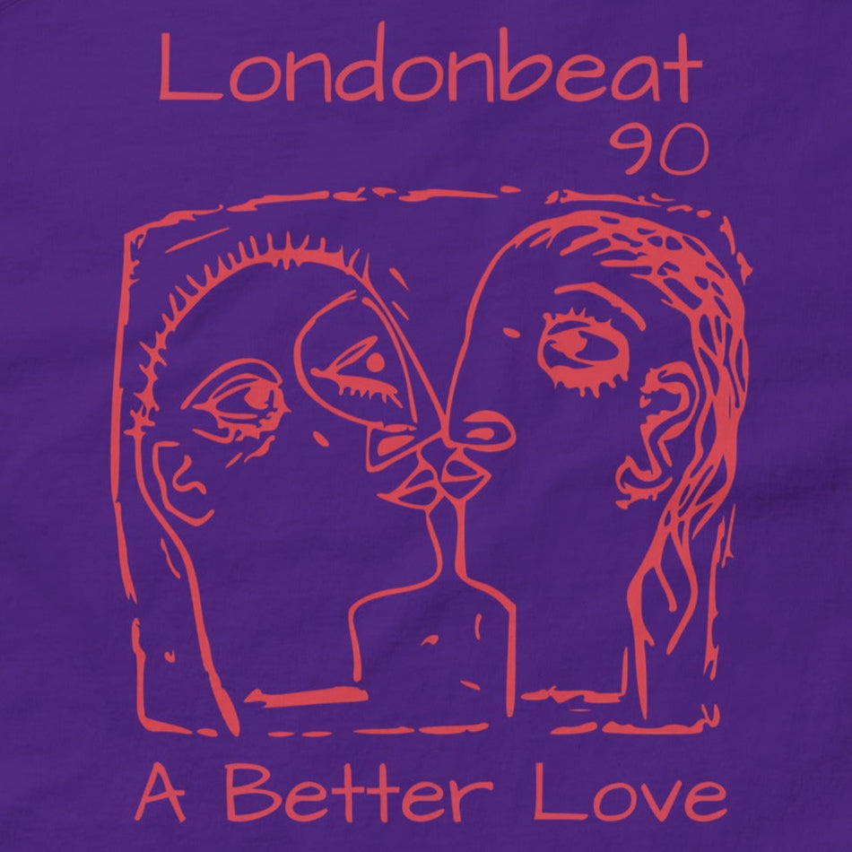 'A BETTER LOVE' Tee - 90s Art Cover - Purple - Design detail