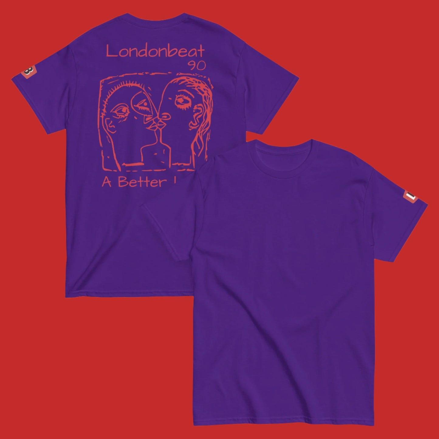 'A BETTER LOVE' Tee - 90s Art Cover - Purple - Back and front