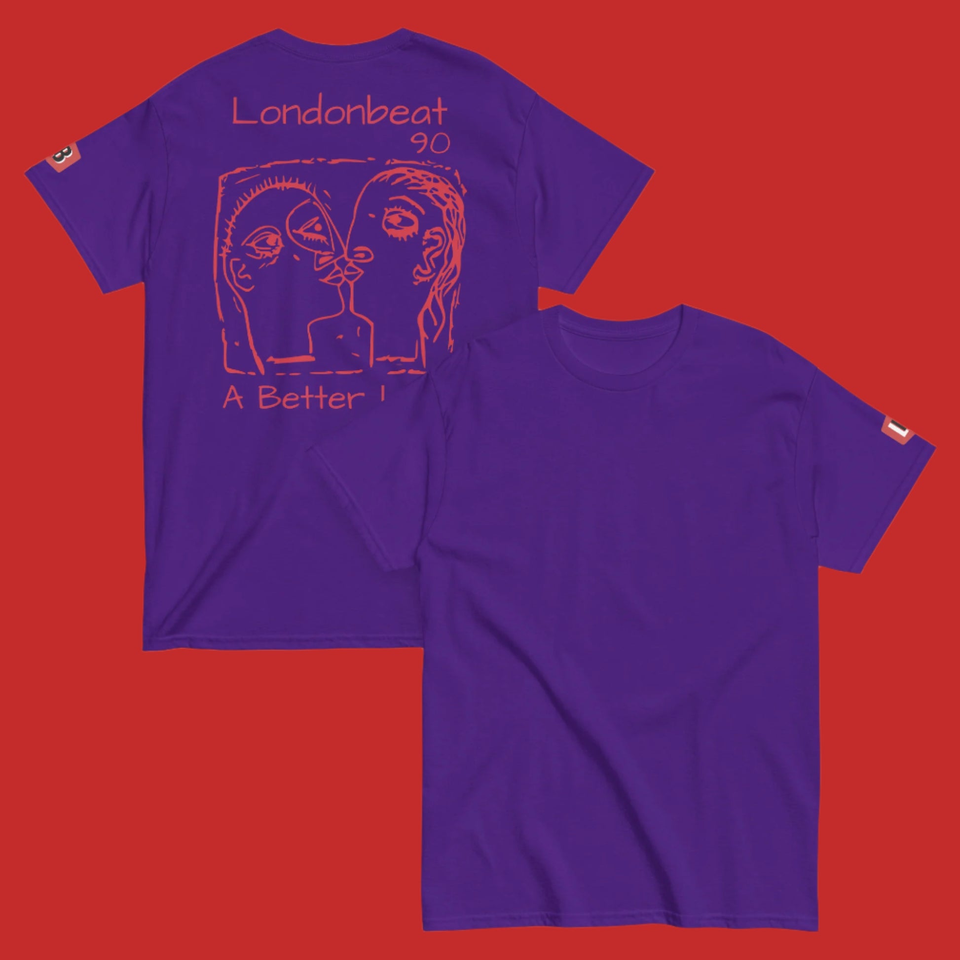 'A BETTER LOVE' Tee - 90s Art Cover - Purple - Back and front