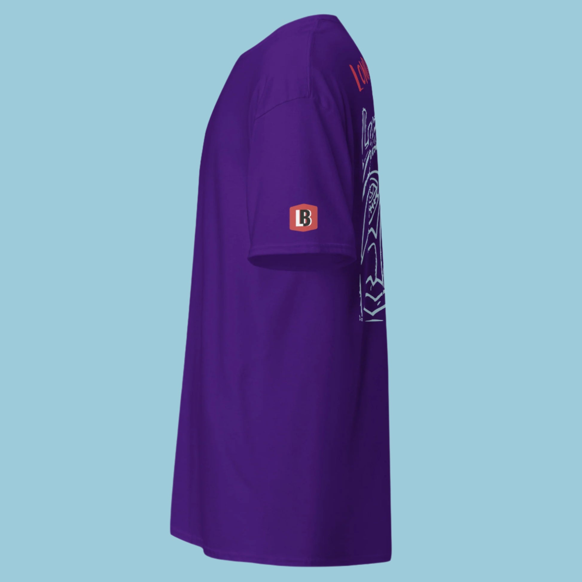 'NO WOMAN NO CRY' 90s Art Cover TEE - Purple - Left side