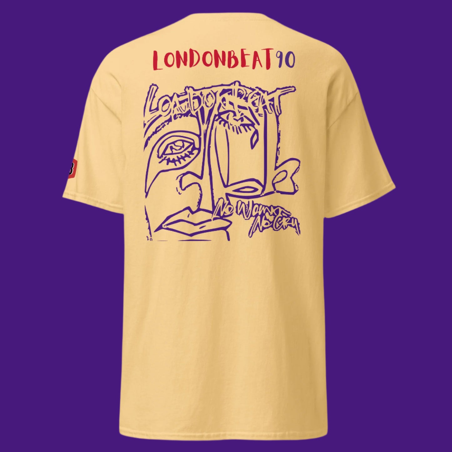 'NO WOMAN NO CRY' Tee - 90S Art cover - Yellow - Back