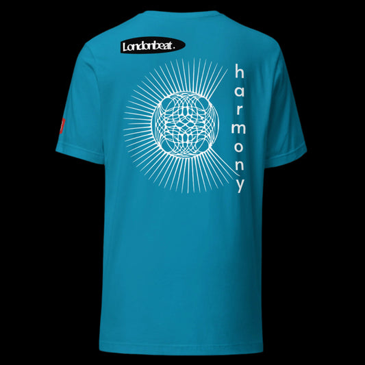 'HARMONY' Tee - 90s Original Design - Aqua -Back