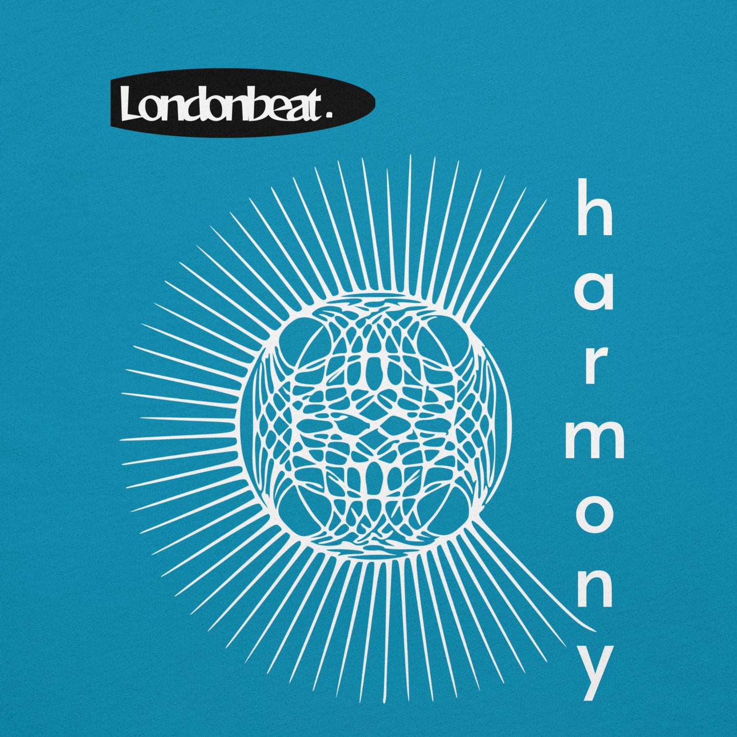 'HARMONY' Tee - 90s Original Design - Aqua - Design detail