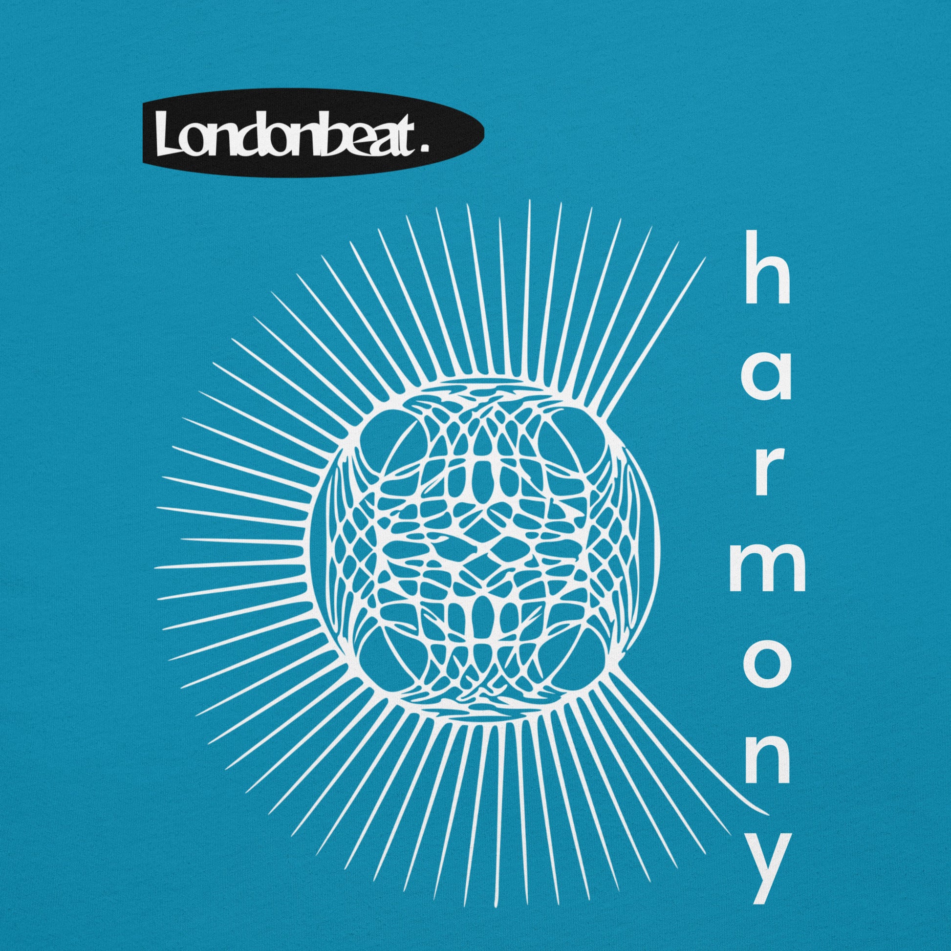 'HARMONY' Tee - 90s Original Design - Aqua - Design detail
